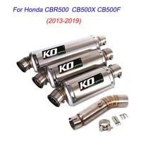 cbr500 exhaust escape motorcycle middle link pipe and 51mm muffler exhaust system for honda cbr500 cb500x cb500f 2013 2019