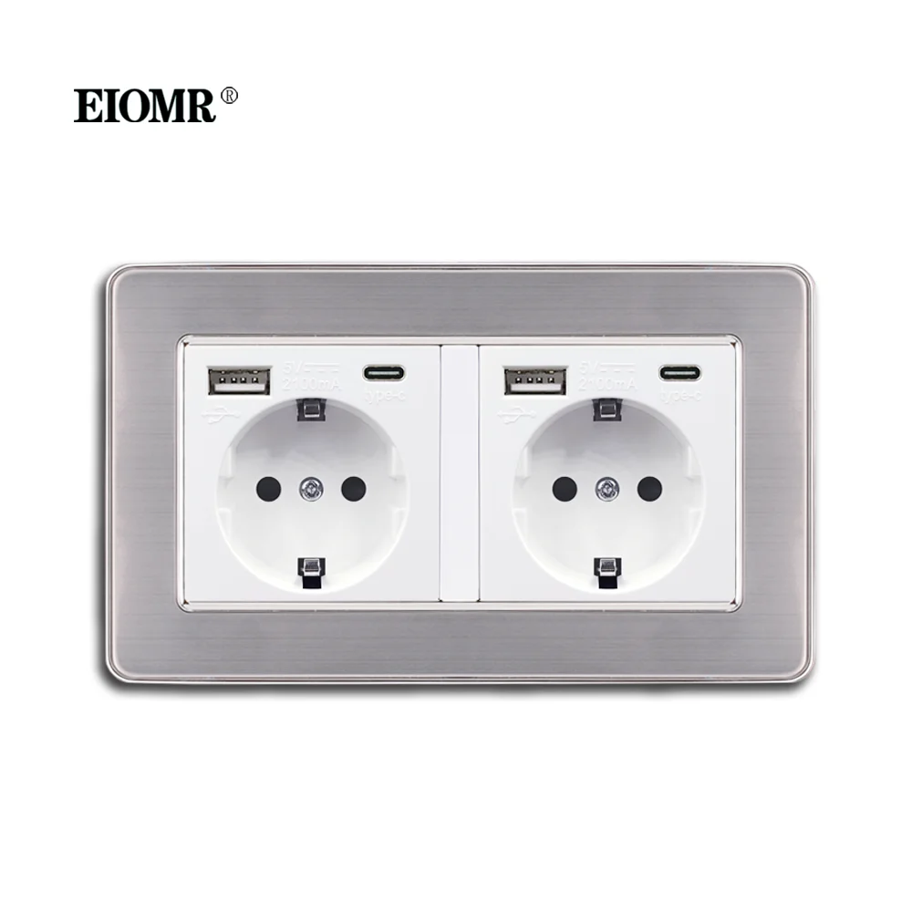 Европейская розетка EIOMR 146 мм * 86 с USB немецкая 16А стандартная заземленная