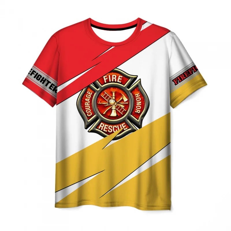 

Men's 3D T-shirt Casual Fashion Men's ClothingTShort Sleeve3DPrinted Firefighter Fashion Short Sleeve Shirt