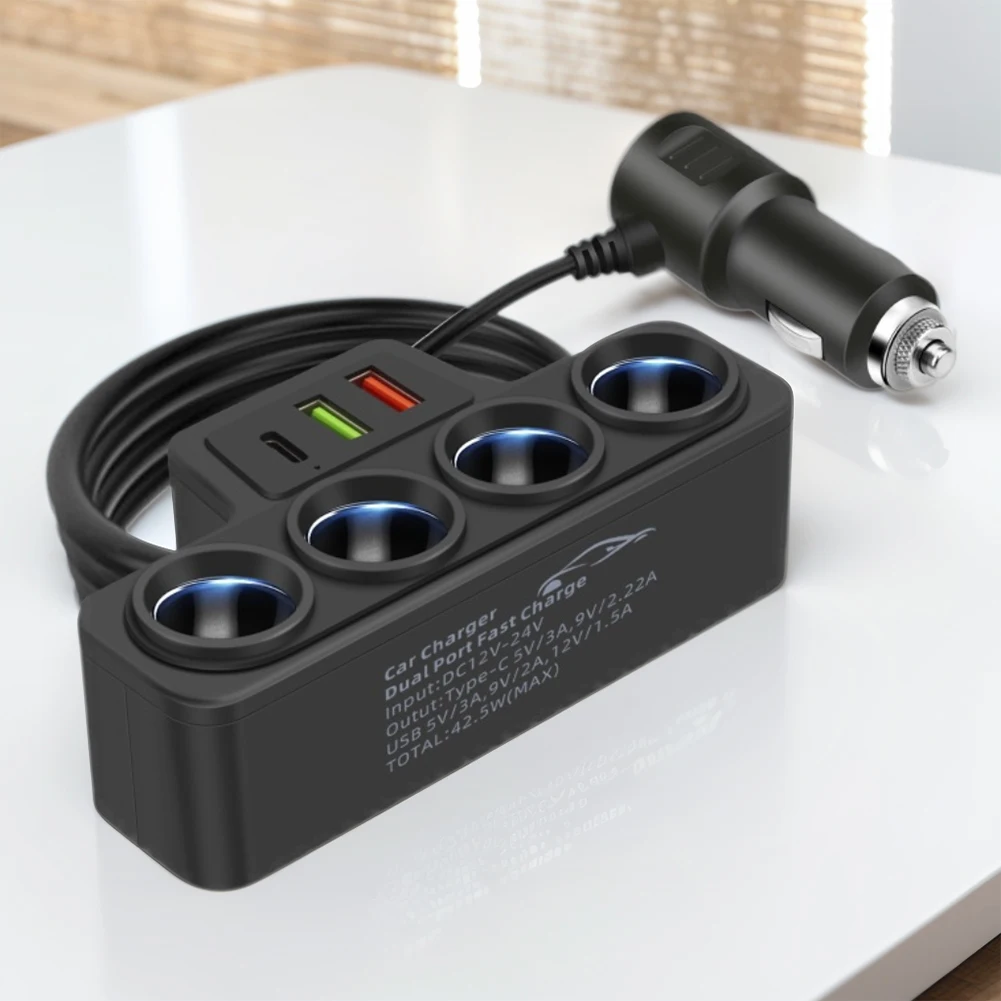 USB-адаптер питания для телефона 4 розетки