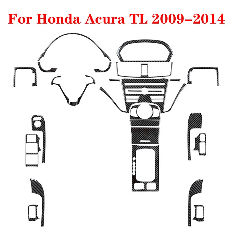 

For Honda Acura TL 2009-2014 Without Navigation Carbon Fiber Black Stickers Car Interior Decorative Accessories Various Parts