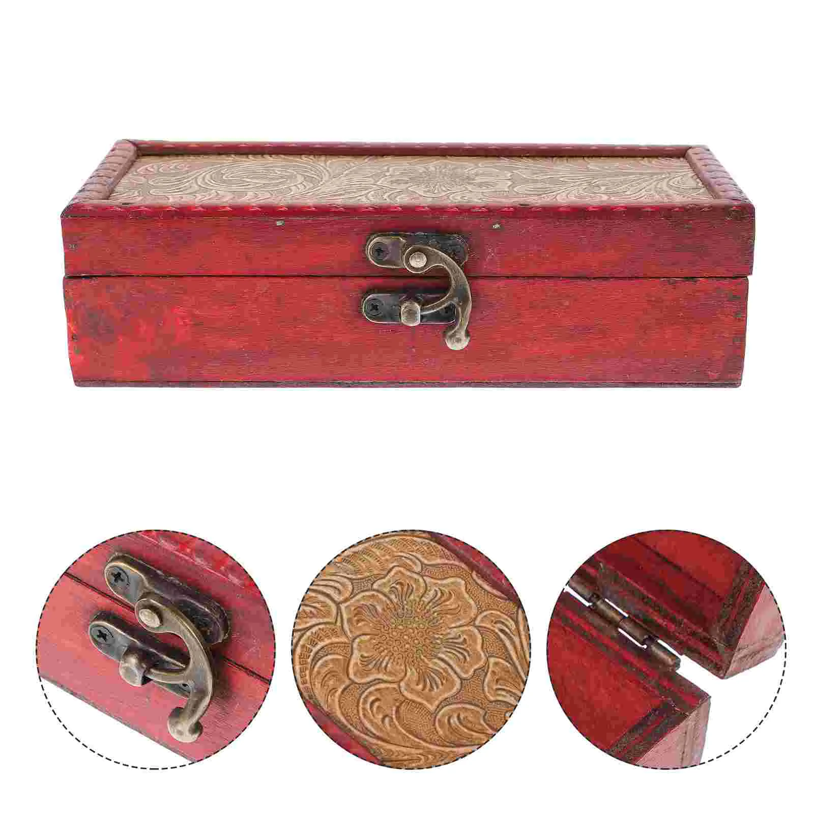 

1pc Retro Jewelry Storage Container Elegant Gorgeous Wooden Storage Box