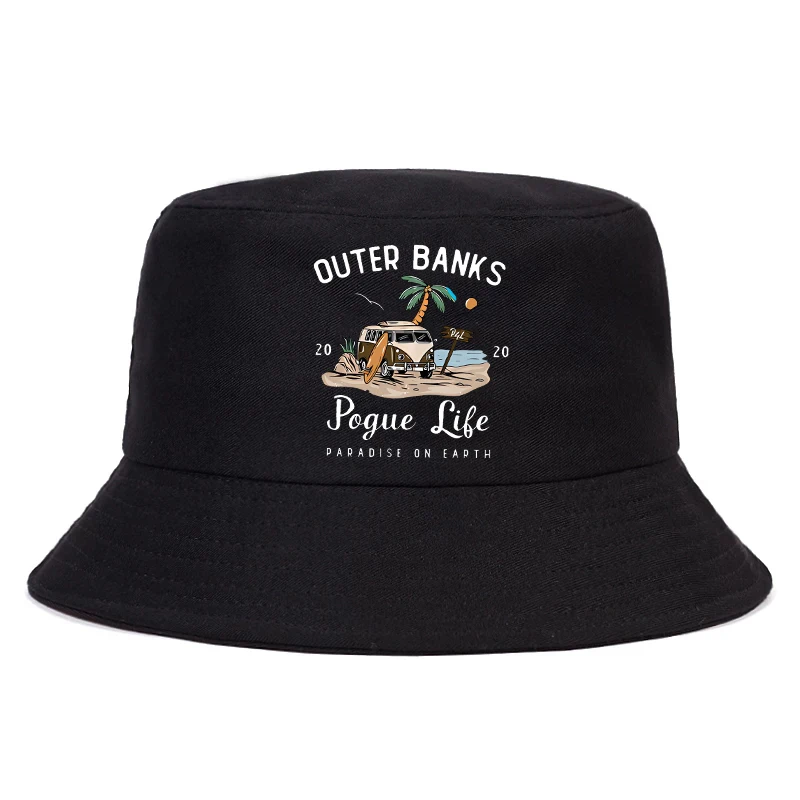 

Outer Banks Pogue Life Summer Hat Women Men Panama Bucket Cap The Design Flat Visor hat Harajuku Fisherman hat Bucket hats