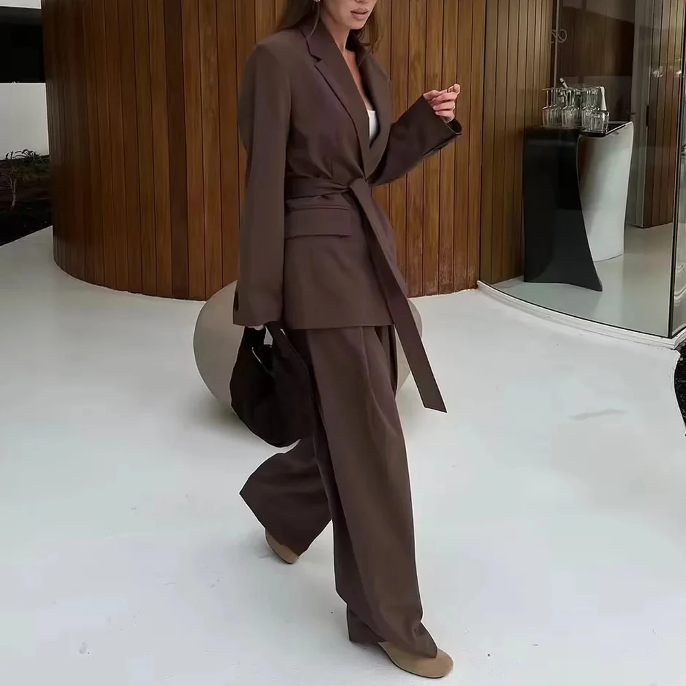 TWOTWINSTYLE однотонный комплект из двух предметов для женщин пальто с длинными