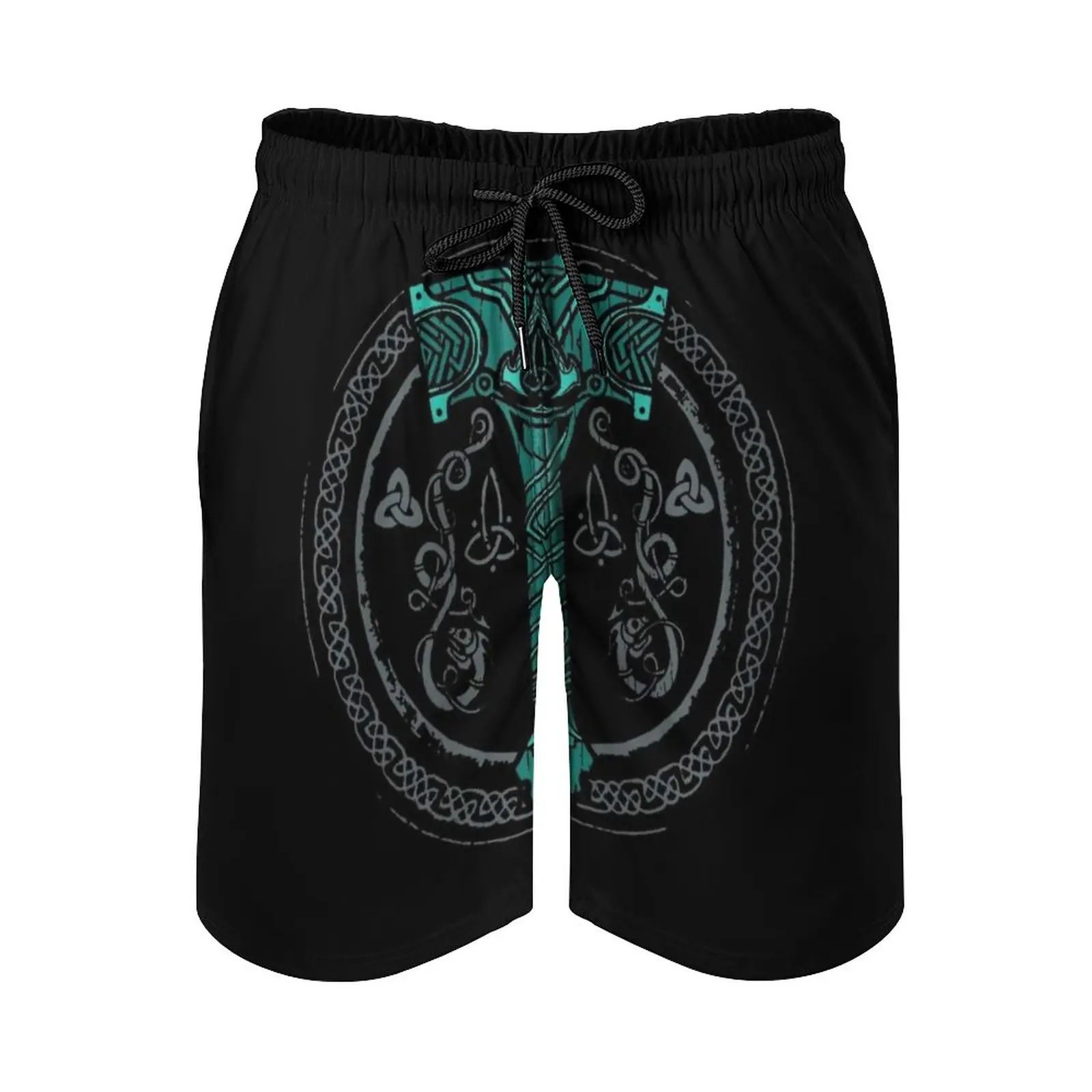 

Valhalla Thor'S Hammer Men's Swim Trunks Sports Shorts Beach Trunks Surfing Pockets And Mesh Lining Valhalla Thors Hammer