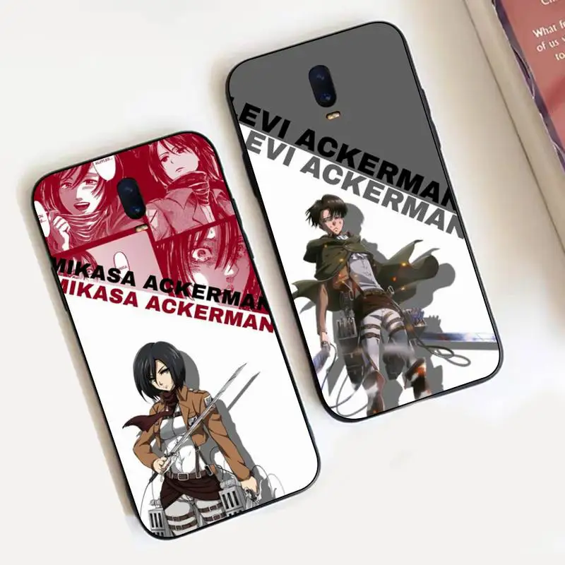 

Anime A-Attack On Titan Mikasa A-Acker man Phone Case For Oppo Reno Realme C3 6Pro Cover For vivo Y91C Y17 Y19 Funda Capa