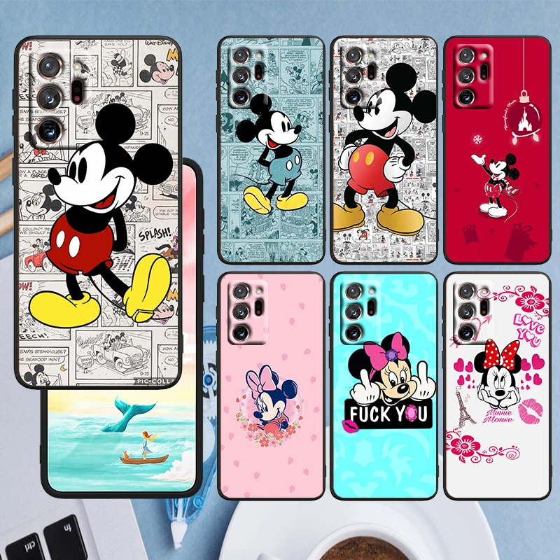 

Mickey Minnie Mouse Art Phone Case Black For Samsung A73 A70 A20 A10 A8 A03 j7 j6 Note 20 10 9 Ultra Lite Plus F23 M52 M21