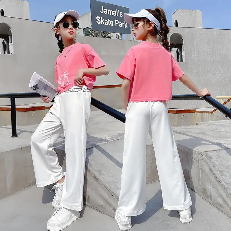 Летний детский спортивный костюм для подростков модель 2022 года комплект одежды