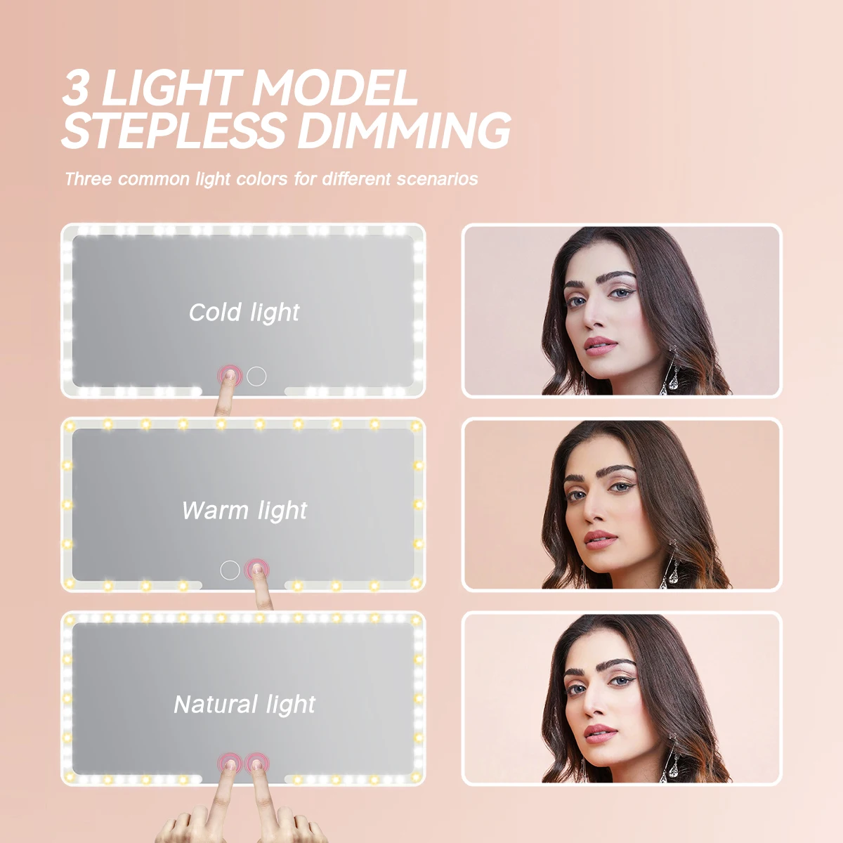 Зеркало для макияжа HD улучшенная версия светодиодный 3 режима регулируемое