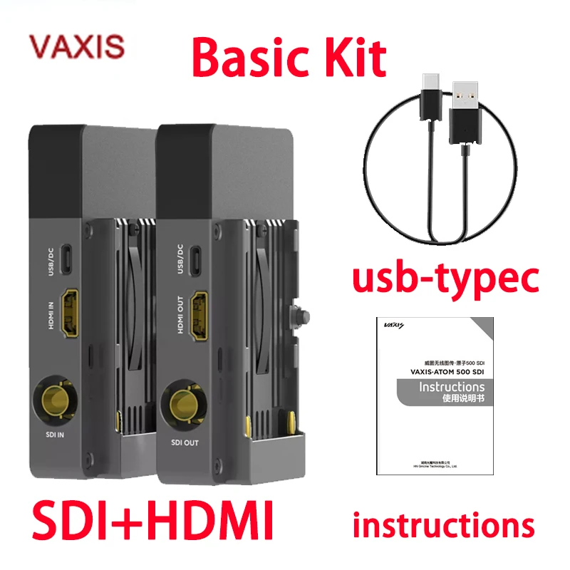 

Vaxis ATOM 500 SDI 500ft Wireless Video Transmission System 1080P HD SDI-HDMI Dual Interface Image Vide0 Transmitter Receiver