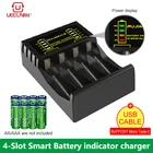 Зарядное устройство UEELR с 4 слотами для аккумуляторов AAAAA, устройство для защиты от короткого замыкания светодиодный светодиодным индикатором, зарядное устройство Ni-MHNi-Cd