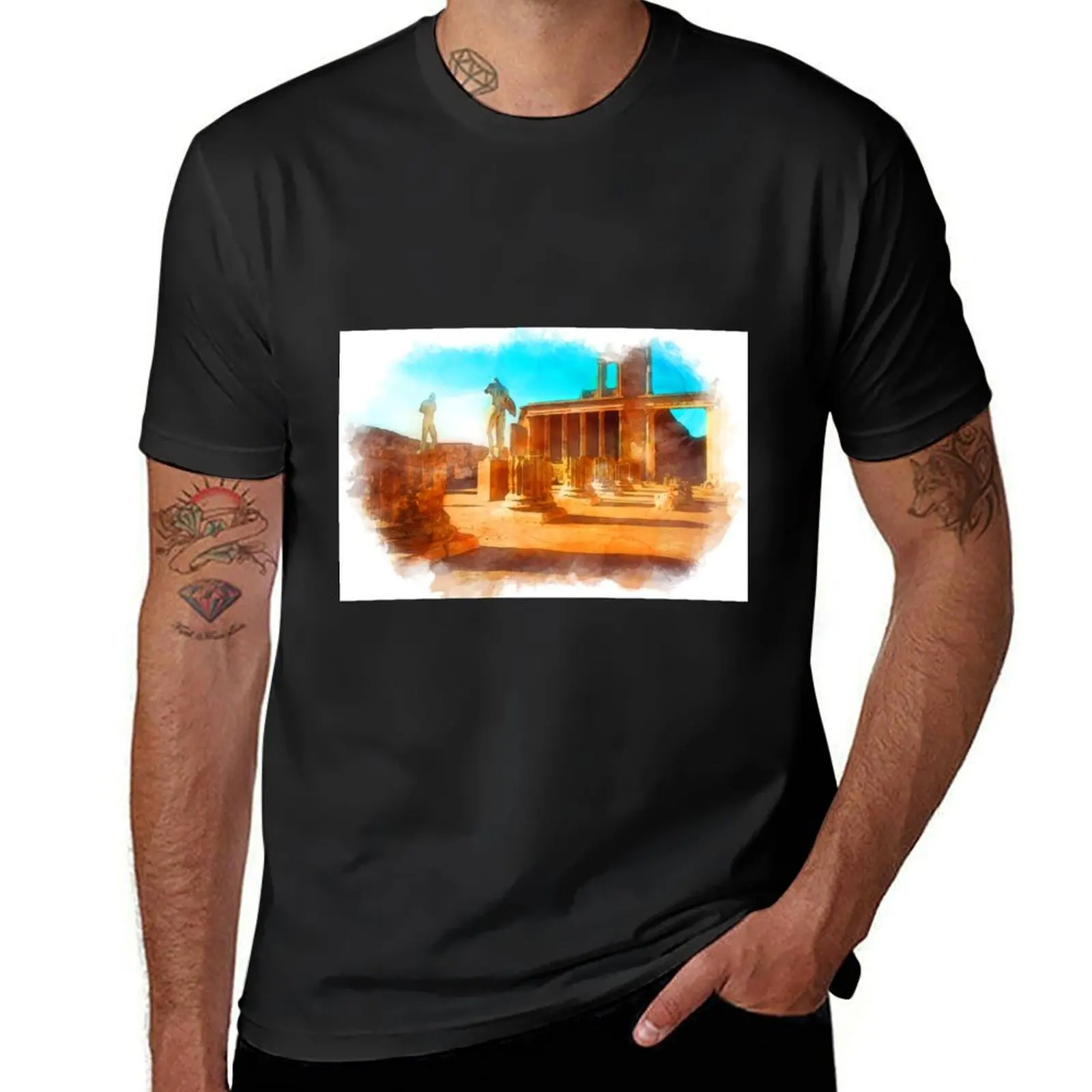 Фото Pompei, итальянская футболка для мальчиков, однотонные футболки с рисунком животных, графические футболки, новая версия, простые мужские футболки №1