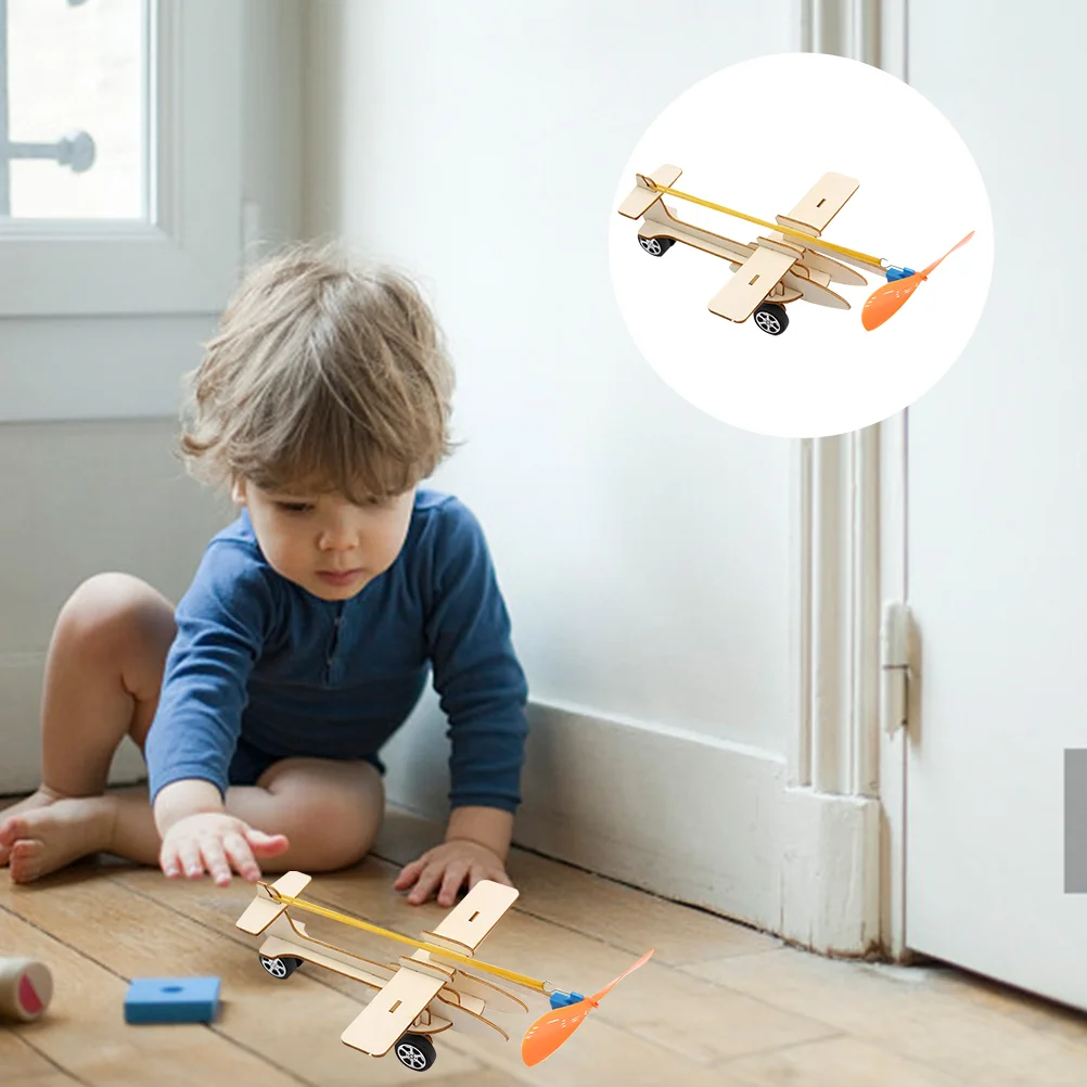 

2 Sets Kids Airplane Model Rubber Band Powered Airplane Toys Kids Assemble Playthings Kids Educational Toys