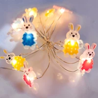 2022 easter string lights cute easter rabbit carrot mushroom flowers cherry blossoms led string lights home easter decoration