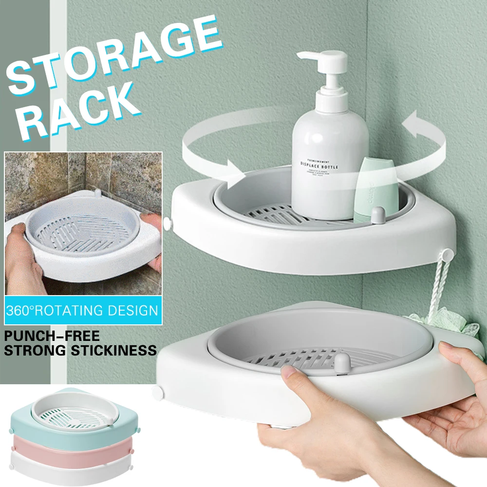

Shower Corner Storage Rack Multifunctional Wall Mounted Adhesive Bathroom Tool For Bathroom Shower Room GQ