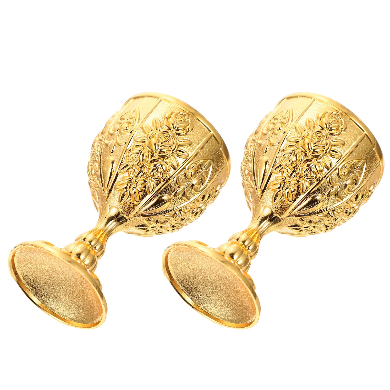 

2Pcs Goblet for Home Alloy Goblet Exquisite Cup Vintage Goblet