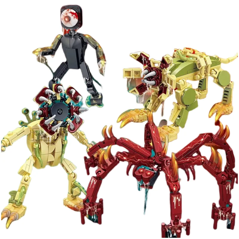 Креативные строительные блоки монстров пластиковые самоблокирующиеся кирпичи