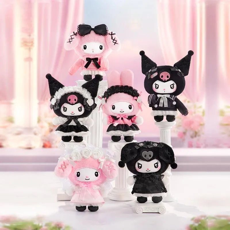 Фото Персонажи Sanrio Angel Garden Series, плюшевая слепая коробка, милая кукла My Melody Kuromi, сумка, подвеска, загадочная коробка-сюрприз, подарочная игрушка для девочки №1