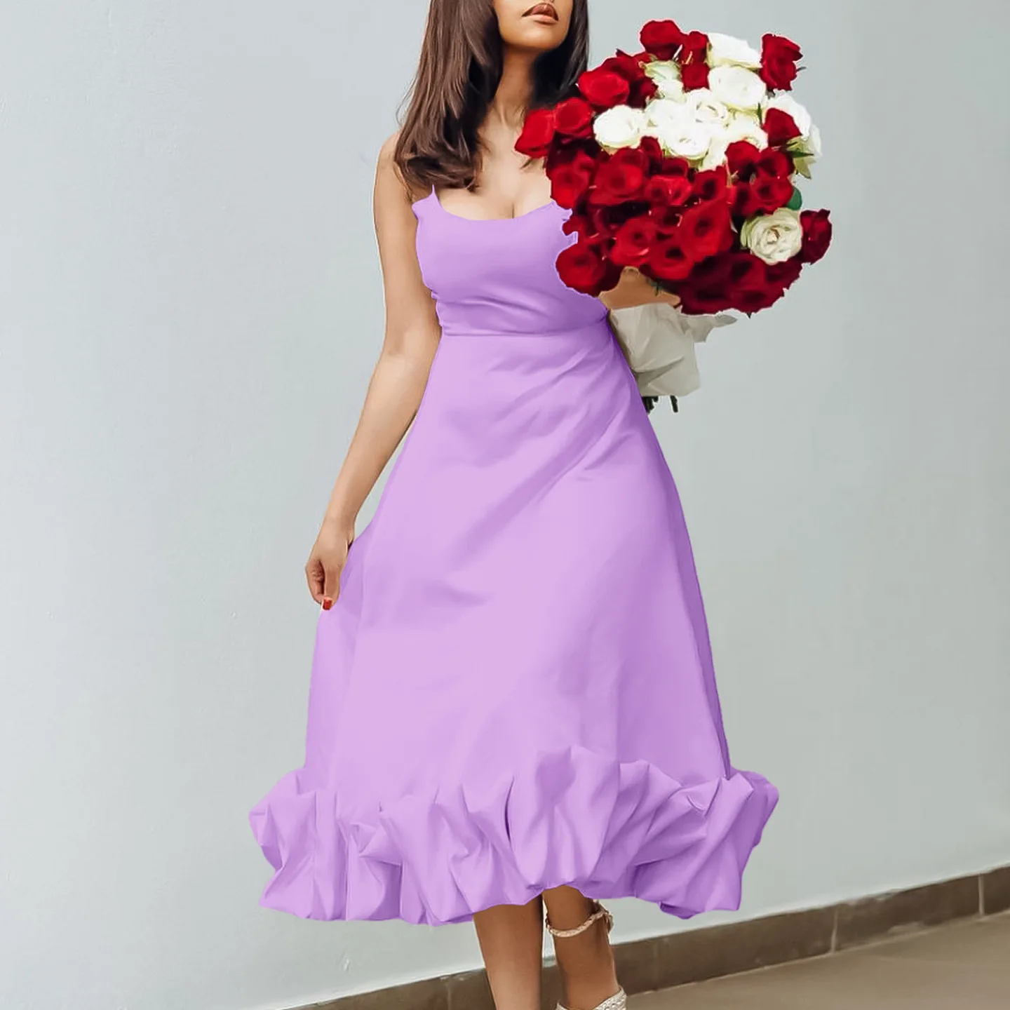 

Women's 2023 Women's suspender A-line large skirt evening dress