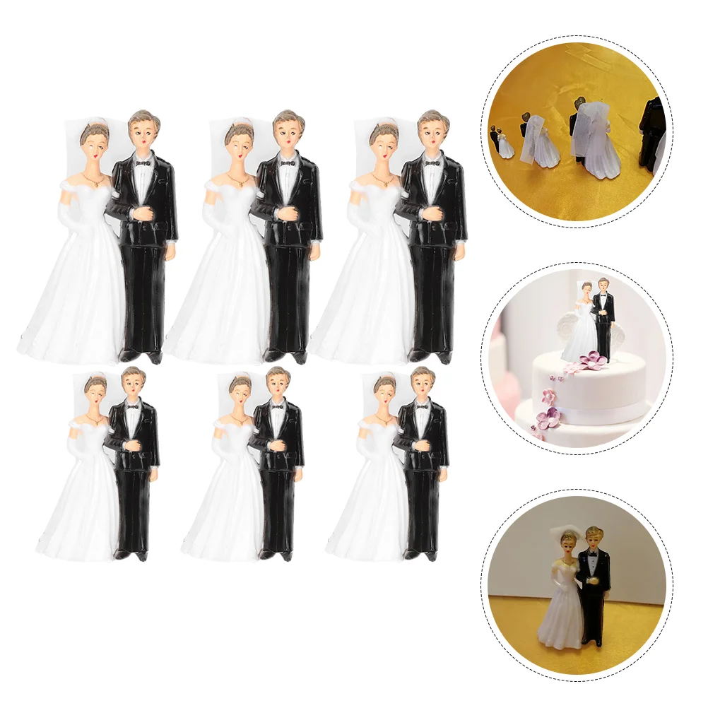 

Bride Groom Mini Figurine Wedding Cake Toppers Resin Couple Statue Wedding Props Valentines Day Wedding Engagement