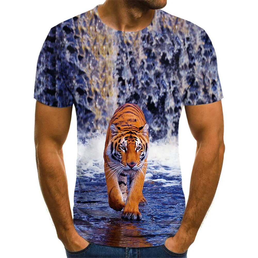 

new animal t shirt Bear and tiger Russian sport fitness close fitting breathable top design comfortable sweat absorption leisure