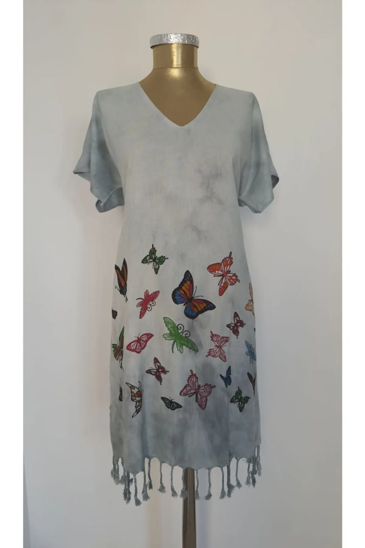 

Women's Pareo Beach Dress Swimwear Cover Up Dress Sexy Tunic Suit Beachwear Female Beach Bikini Cover Loose Mini Dress