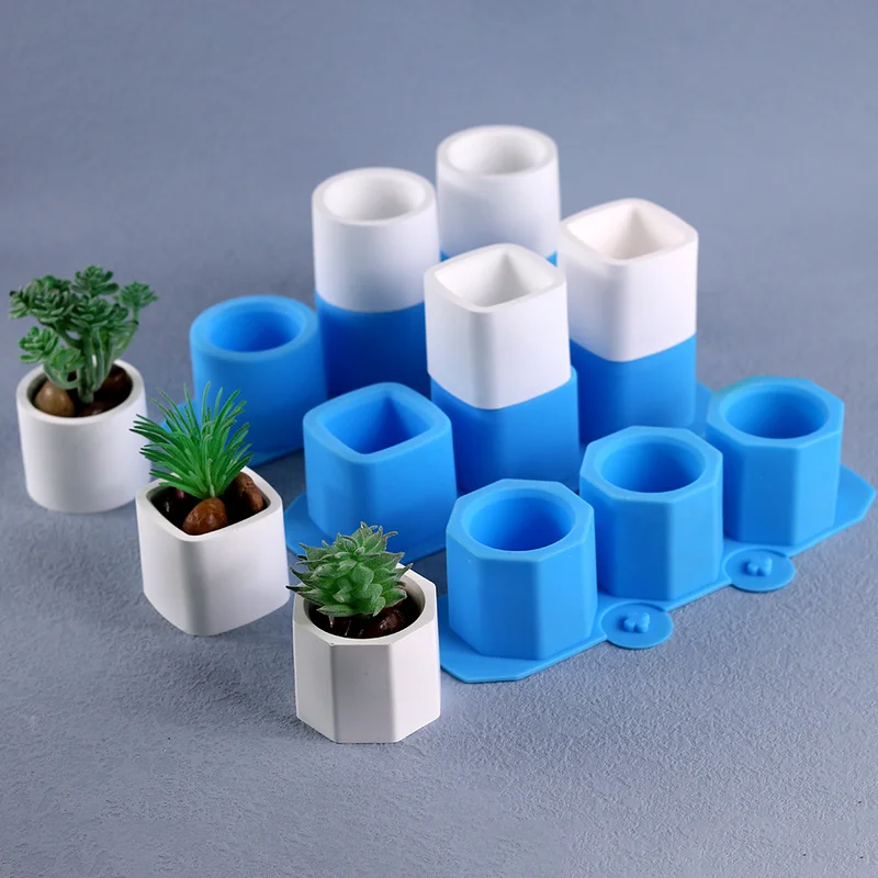 

Silicone Molds Gypsum Candle Jar Plaster Cement Planter Pot Ice Cup Mould Succulent Flower Pot DIY Aromatherapy Candle Decor