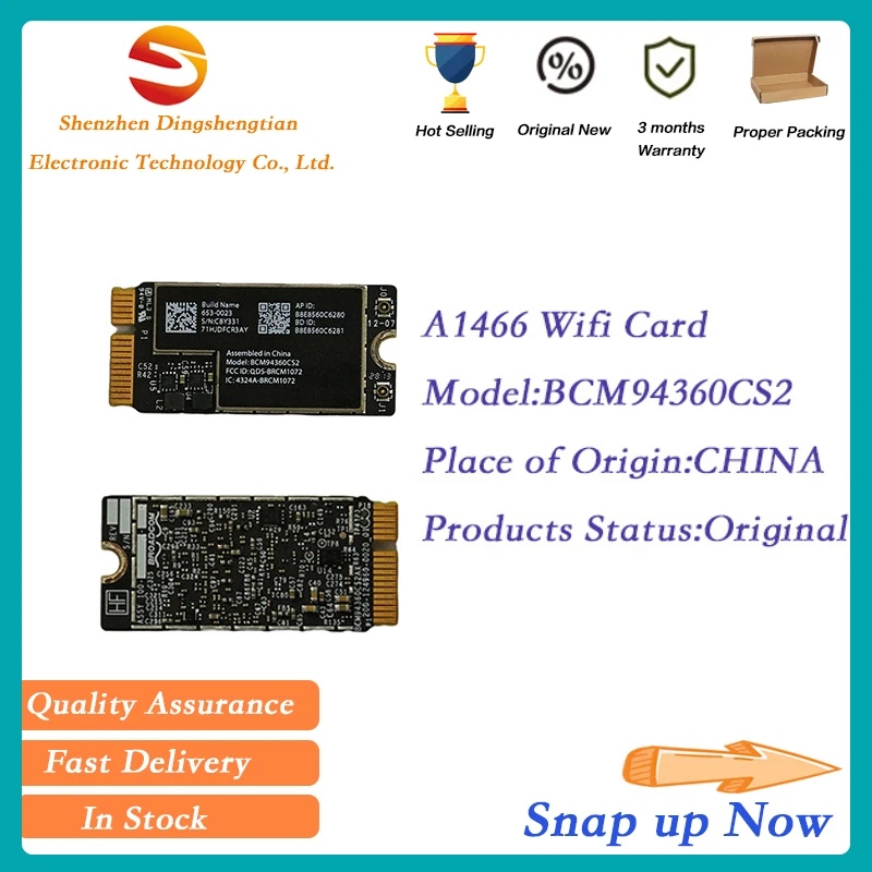 

Original Bluetooth Wireless Wifi Airport Card BCM94360CS2 For Macbook Air 11" A1465 13" A1466 2013 2014 2015 2017