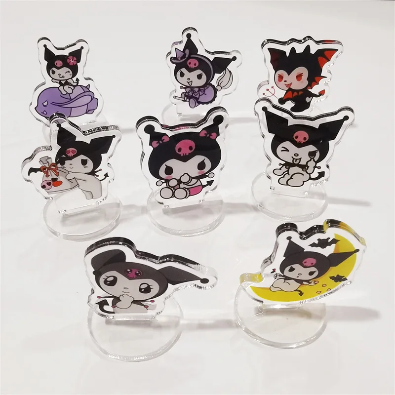

Kawaii Sanrios Anime Cartoon Kuromi Stand My Melody Mini Cute Acrylic Transparent Desktop Ornament Send Friends Gift Ornament