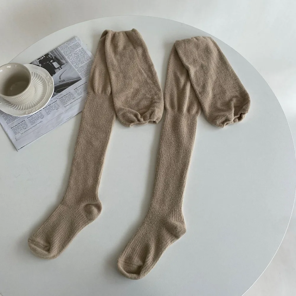 Высокие гольфы повседневные теплые леггинсы выше колена хлопковые высокие носки