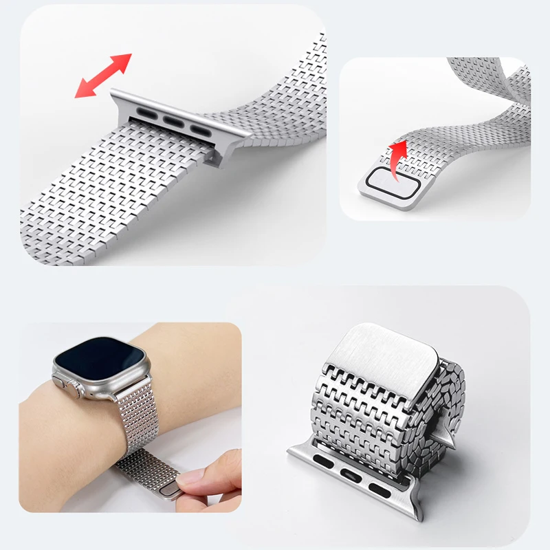 For Apple Watch Band Magnetic Strap Ultra 49mm Replacement Bracelet For iwatch 8 7 6 5 se 4 45MM 44MM 42MM 41MM 40MM 38MM Series