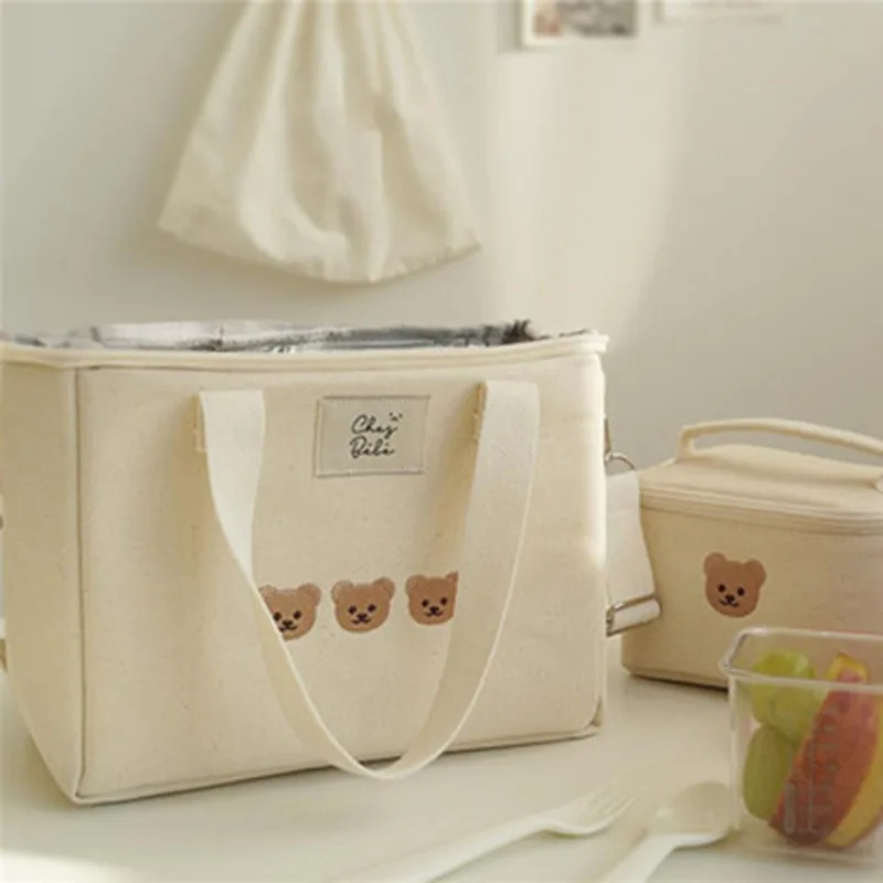 

Многофункциональная водонепроницаемая сумка для мам и младенцев, с вышивкой медведя