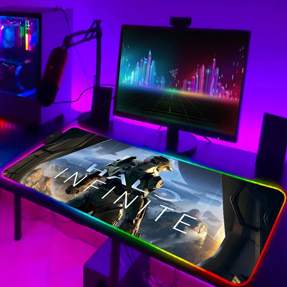 1 шт. игровые коврики для мыши H-Halo Cool I-Infinite XXL RGB HD Черные Аксессуары геймеров