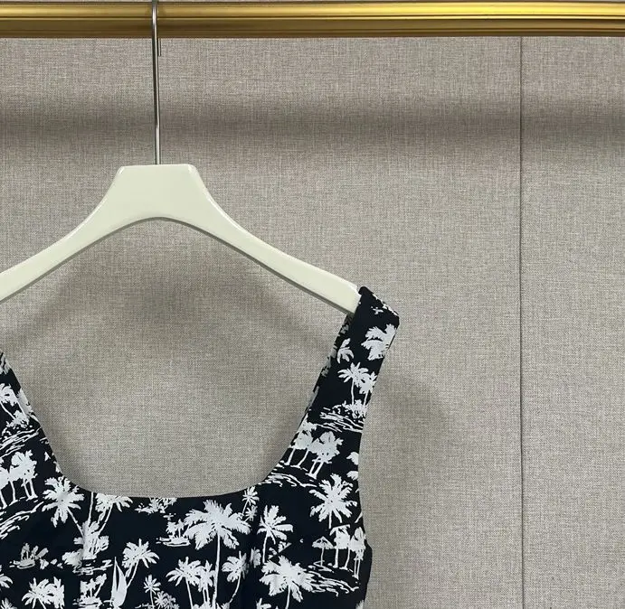 

Women's Sling Printed Square Collar Sleeveless Slim Short Camisole Sweet