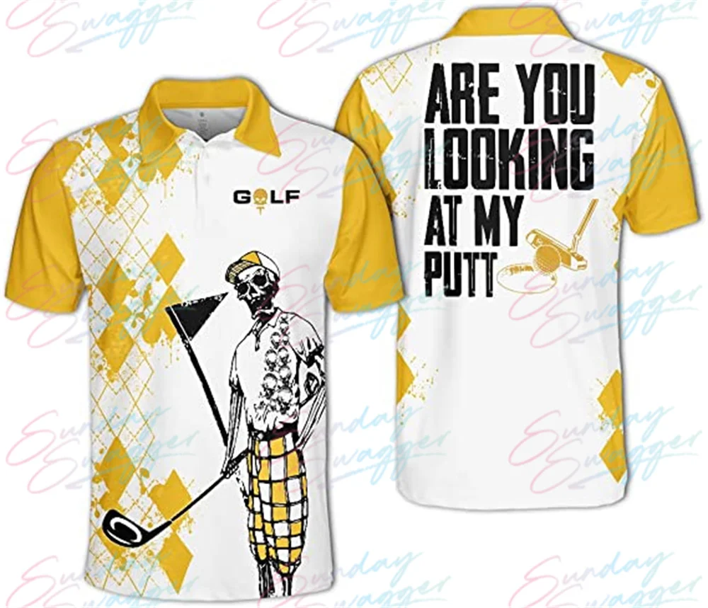 Sunday Swagger Skull golf men's polo shirt men's summer outdoor sports fashion jacket badminton football multi-function top