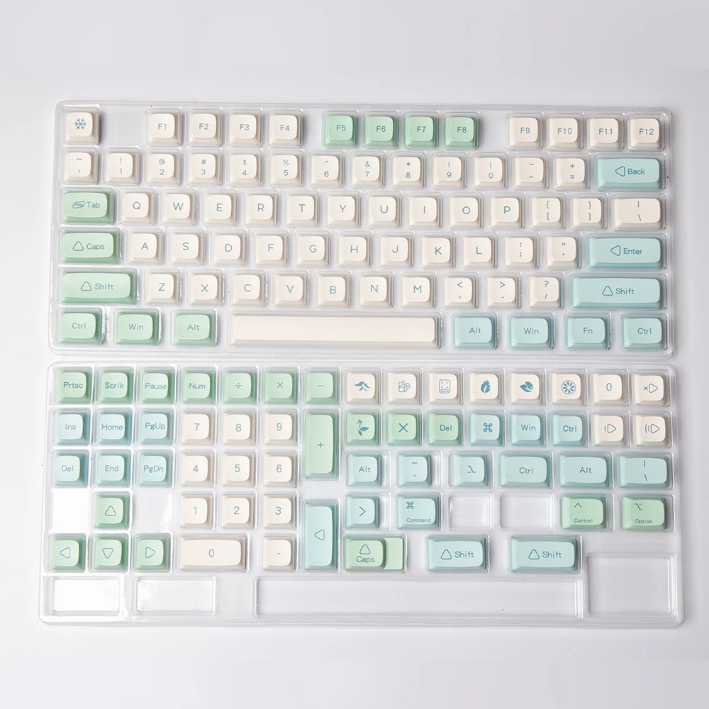 XDA 132 клавиш PBT краска Sub колпачки минималистичный зеленый ледяной мятный для Mx