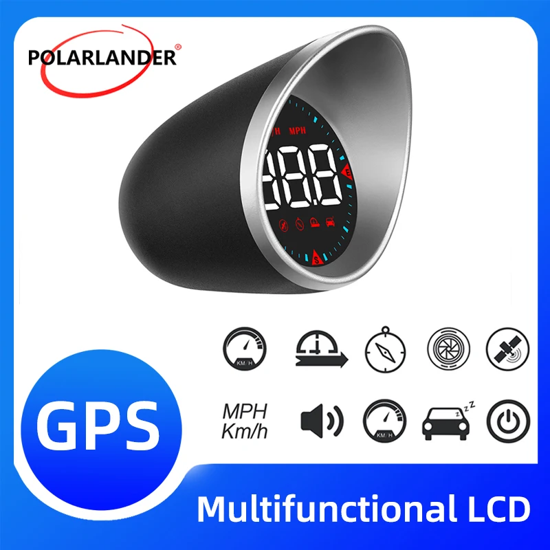 

Car Head-up Display Speed Alarm Fatigue Driving Reminder 5V Driven Distance USB Speed Meter ​GPS Compass LCD Monitor For ALL Car
