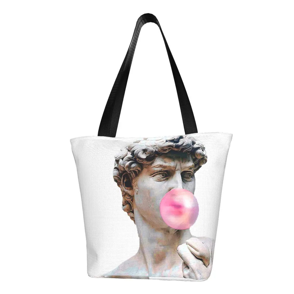 Bubblegum Statue Polyester outdoor girl handbag, woman shopping bag, shoulder bag, canvas bag, gift bag