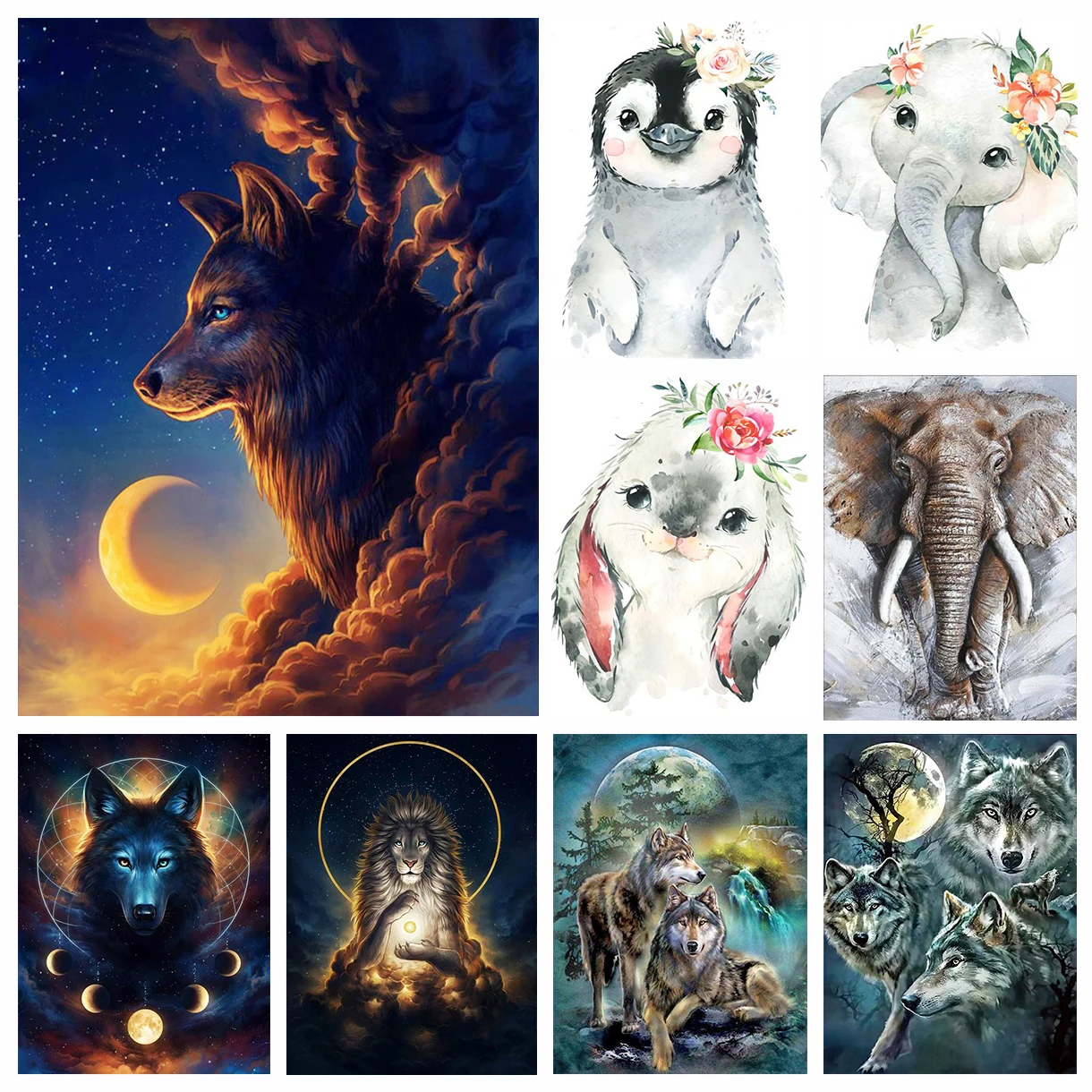 

Алмазная 5D картина «волк», полноразмерная картина с изображением слона, животных, вышивка крестиком, мозаика для домашнего декора