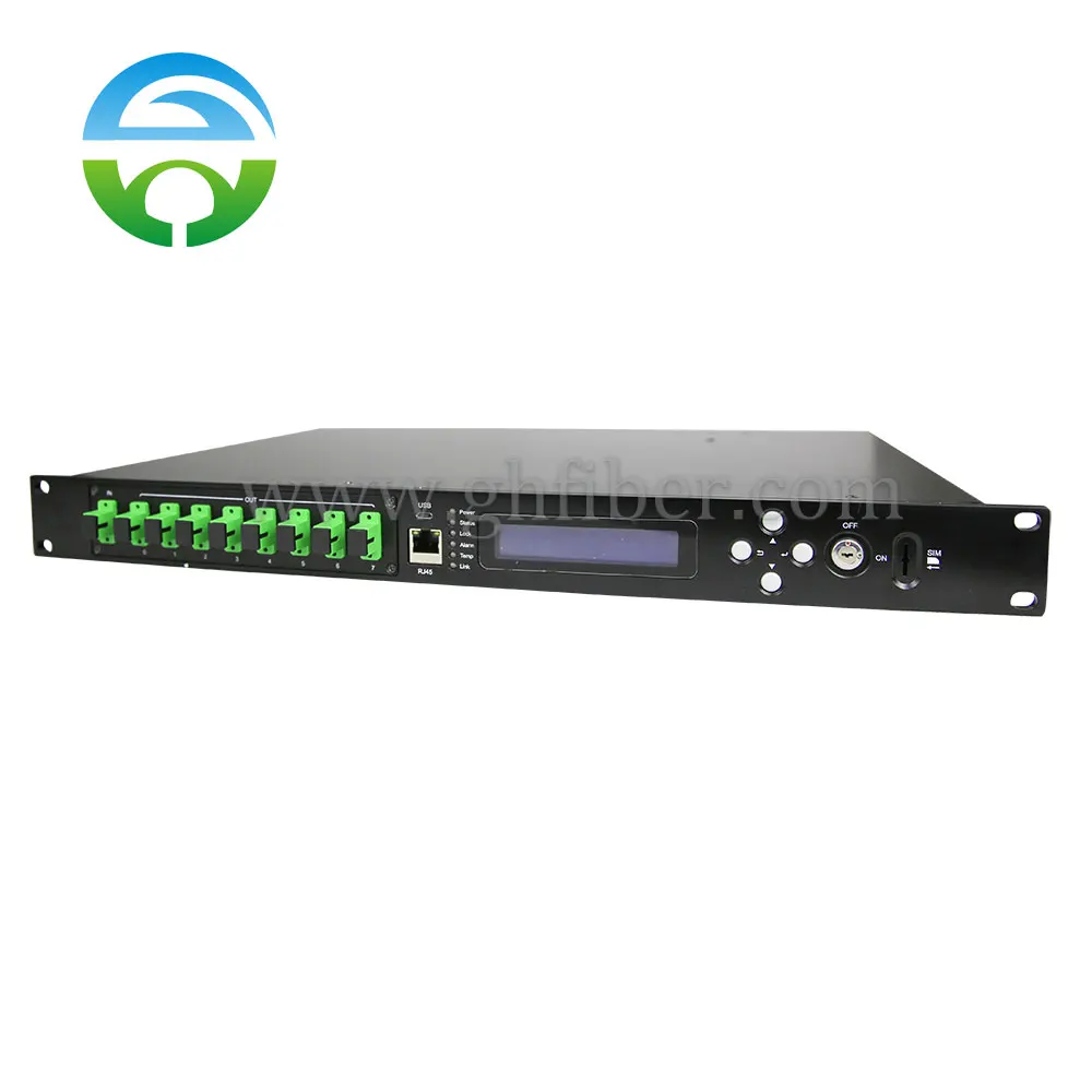 Оптический усилитель с двойным источником питания 8 портов GPON EDFA 1550 нм 47-1008 МГц