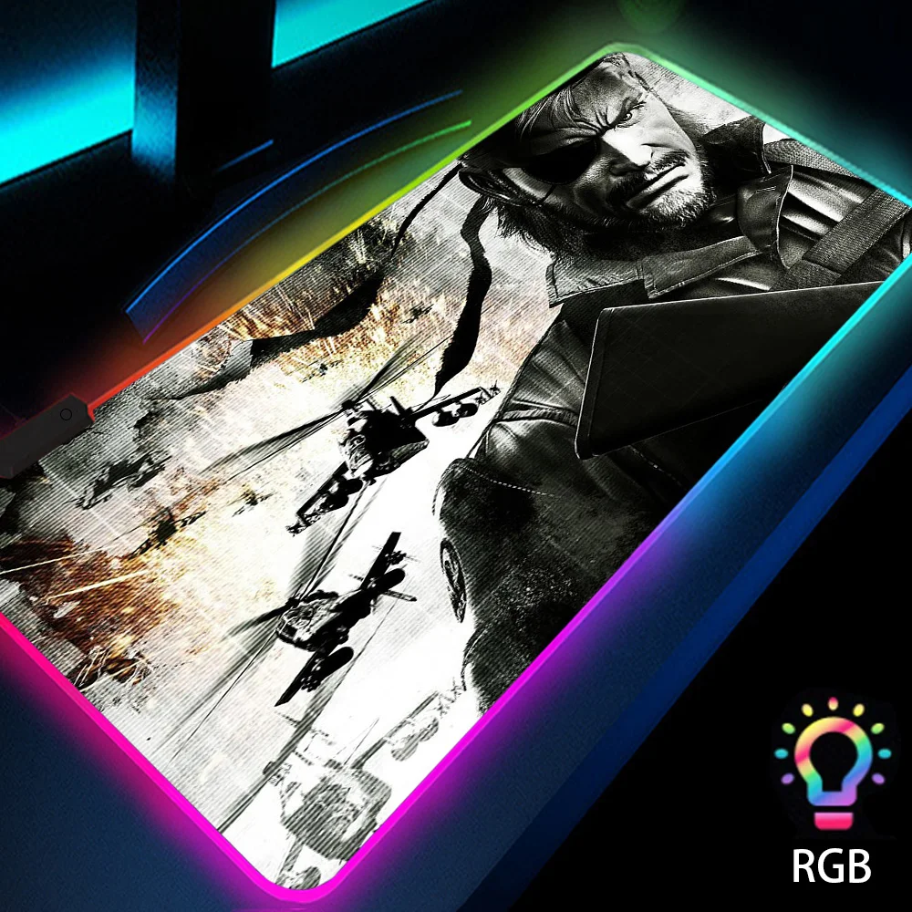 

Metal Gear Solid Keyboard Mouse Pad Led Cool Stuff for Desk Rgb Mousepad with Backlight 800×300 Pc Gamer Gaming Accessories