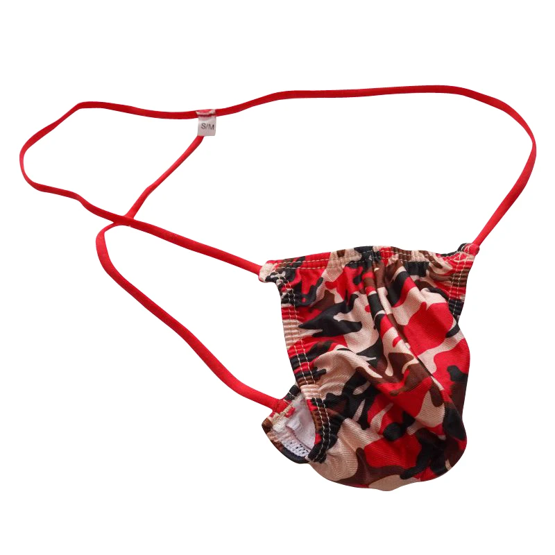 Sissy Sexy Men's Underwear Pouch Camouflage Erotica Breathable Bikini Low Waist Thongs Gay Men G String Jockstrap