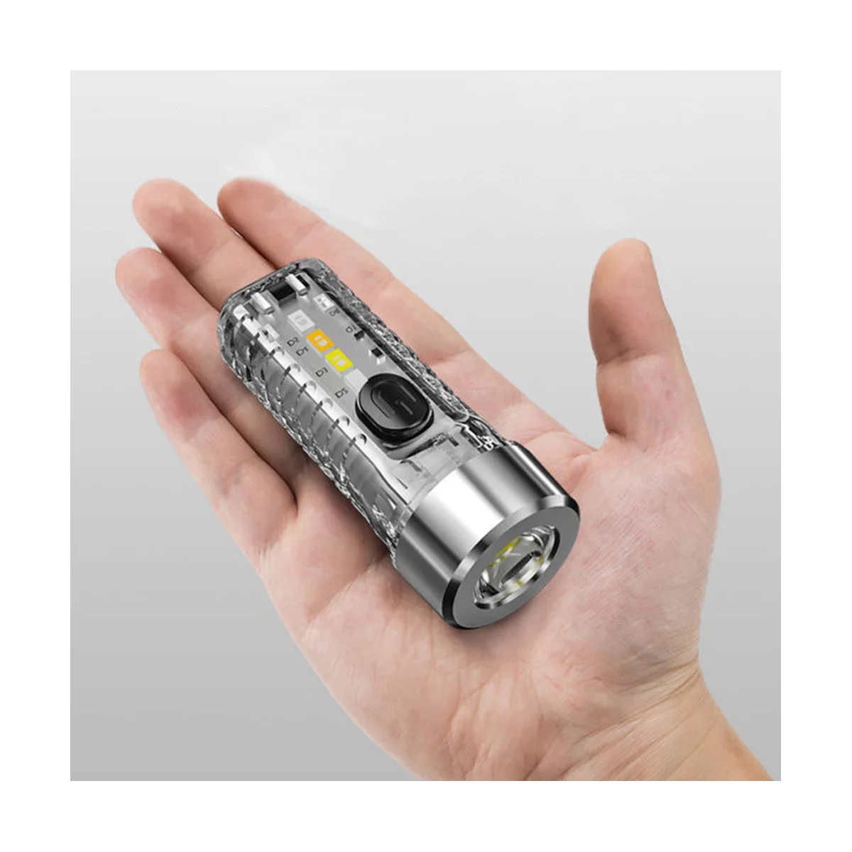 

Keychain Light Outdoor Household Mini Luminous Multi-Function Red and Blue Flashing Rechargeable Flashlight