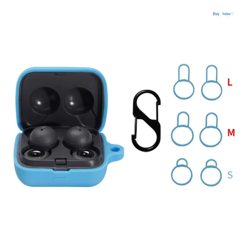

Durable Silicone Protective Shell Earphone Case with Carabiner for Sony LinkBuds WF L900 Earphones Protector