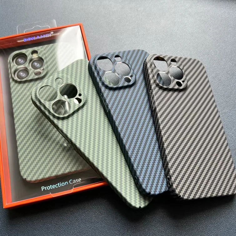 Carbon Fiber Phone Case For iPhone 13 12 Pro 11 Promax Business Fashion Back Full Cover Protect Dustproof