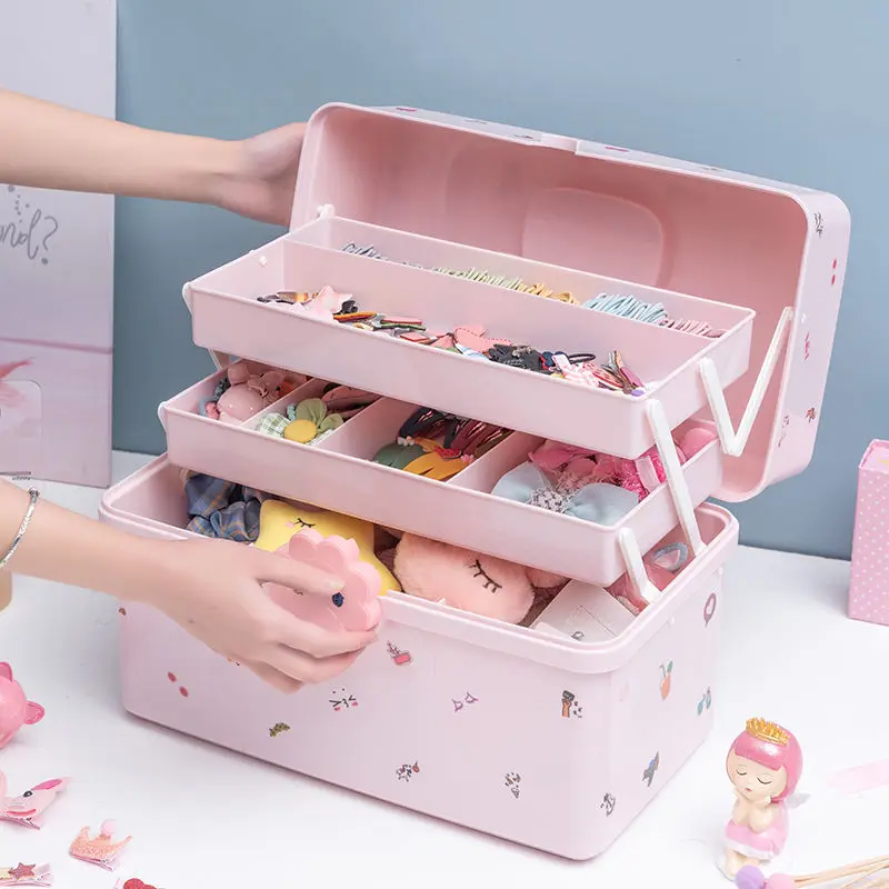 

Transparent Baby Hair Accessories Storage Box Large Capacity Head Rope Headband Display Rack Multi-layer Jewelry Organizer