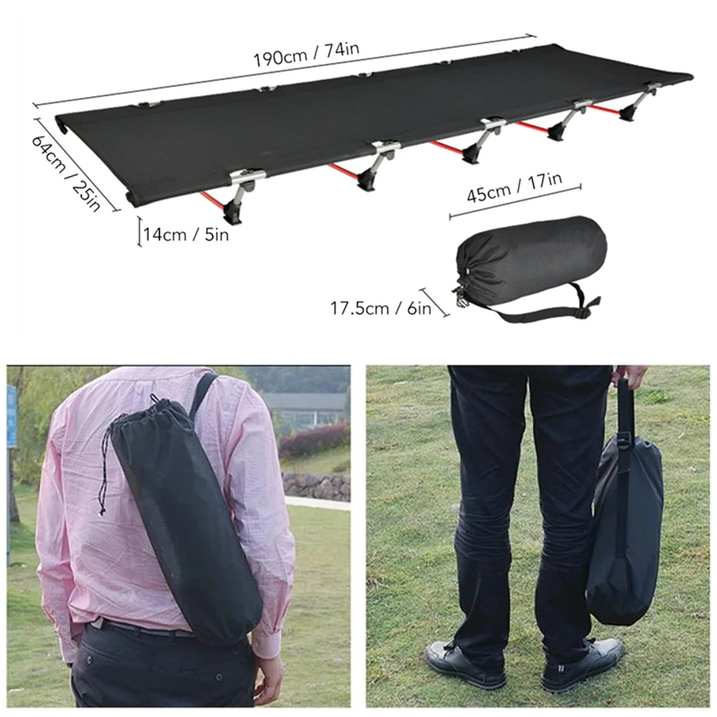 Ultralight Folding Camping Cot Foldable Camp Bed For Outdoor Tent Sleeping Hiking  Backpacking Travel Portable Lightweight Cots