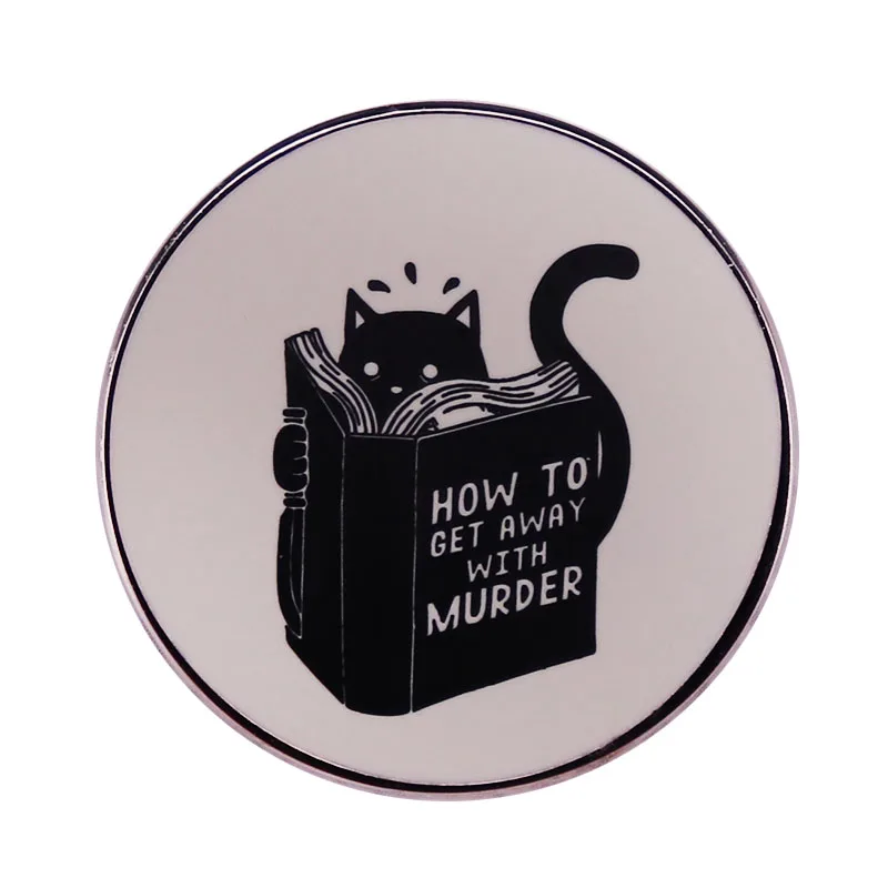 

How To Get Away With Murder Black Cat Enamel Brooch Pin Jacket Lapel Metal Pins Brooches Badges Exquisite Jewelry Accessories