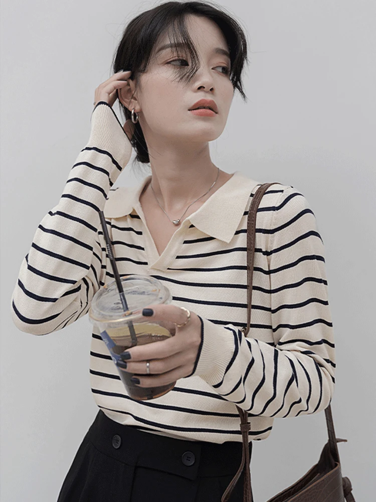 Свитер GOPLUS черные полосатые топы женские свитера и пуловеры винтажный джемпер