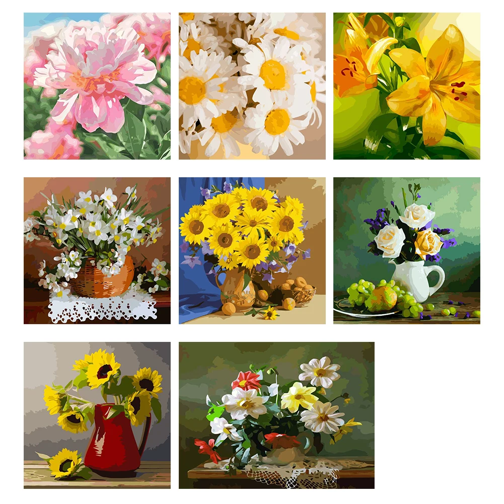 

Набор для алмазной мозаики 5D «сделай сам», набор для сборки квадратных страз, разноцветные цветочные украшения для гостиной, ручная работа, ...